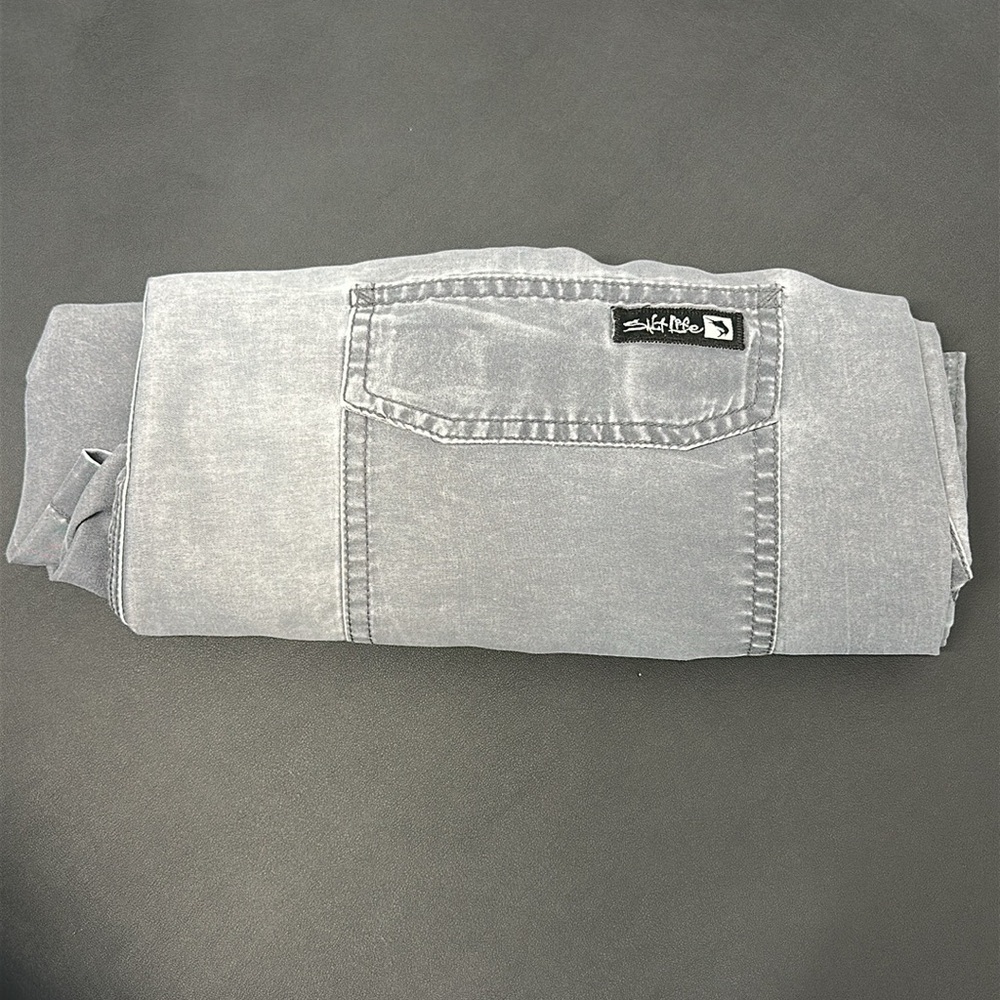 Salt Life Gray Swim Trunks Men’s Large | Sand-Washed Look | Elastic Waist - Picture 8 of 8